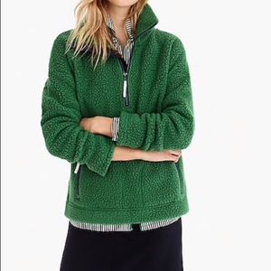 NWT J CREW GREEN FLEECE HALF ZIP